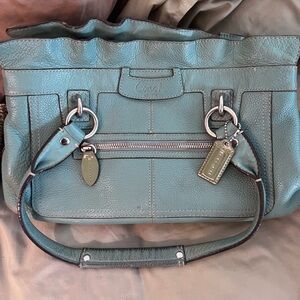 Coach Teal Leather Shoulder Bag